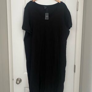Torrid Black Midi Dress with Short Sleeves